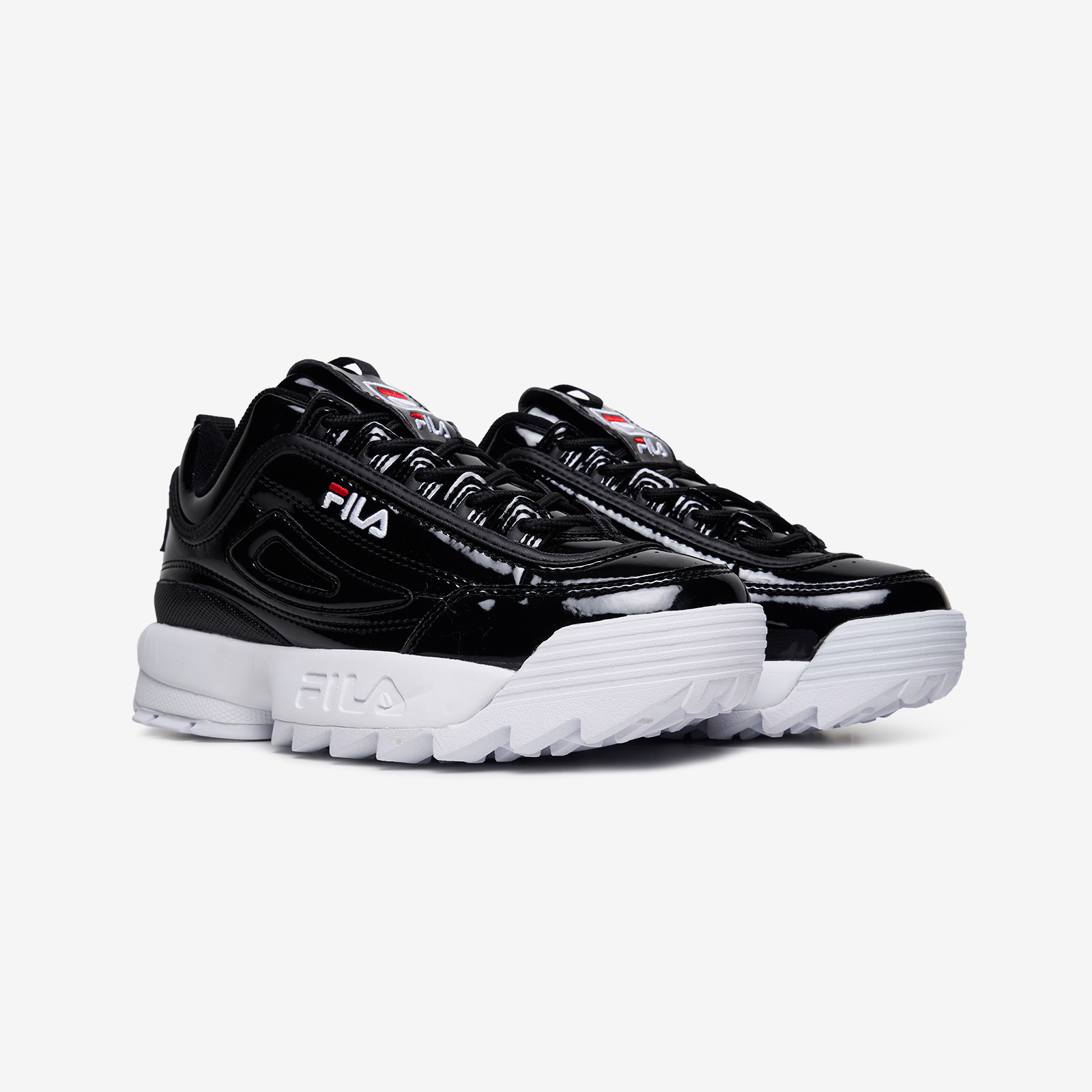 fila disruptor shiny black